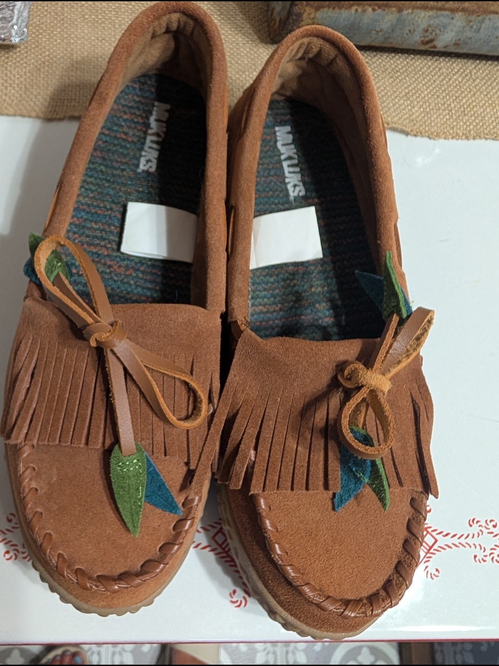 New Muk Luks Loafers. Genuine Suede Upper. Size 8.
